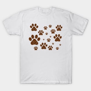 Muddy Pawprint Pattern T-Shirt